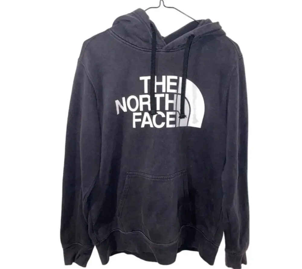 The North Face Mens Black Hoodie Medium Cotton Pullover Sweatshirt Outdoors
